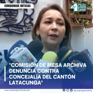 #NoticiaLocal Resolución sobre Denuncia de Concejalía La Comisión de Mesa tomó la resolución de enviar a archivo la denuncia de remoción de algunos concejales del cantón, cerrando este capítulo. María Esther Veloz, vicealcaldesa del cantón Latacunga, explicó los detalles de esta decisión, que incluye una resolución dirigida al demandante Raúl Arias. Más Noticias y Tv en vivo: https://curiquinguetv.com/ #CuriquingueTVOficial