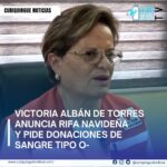 #NoticiaProvincial Cruz Roja Cotopaxi La presidenta de la Cruz Roja en la Junta Provincial de Cotopaxi, Victoria Albán de Torres, anunció la rifa navideña del 11 de diciembre y agradeció a benefactores por sus donaciones. También hizo un llamado a ciudadanos con tipo de sangre O -, para que donen sangre debido a la necesidad urgente. Más información y Tv en vivo: https://curiquinguetv.com/ #CuriquingueTVOficial