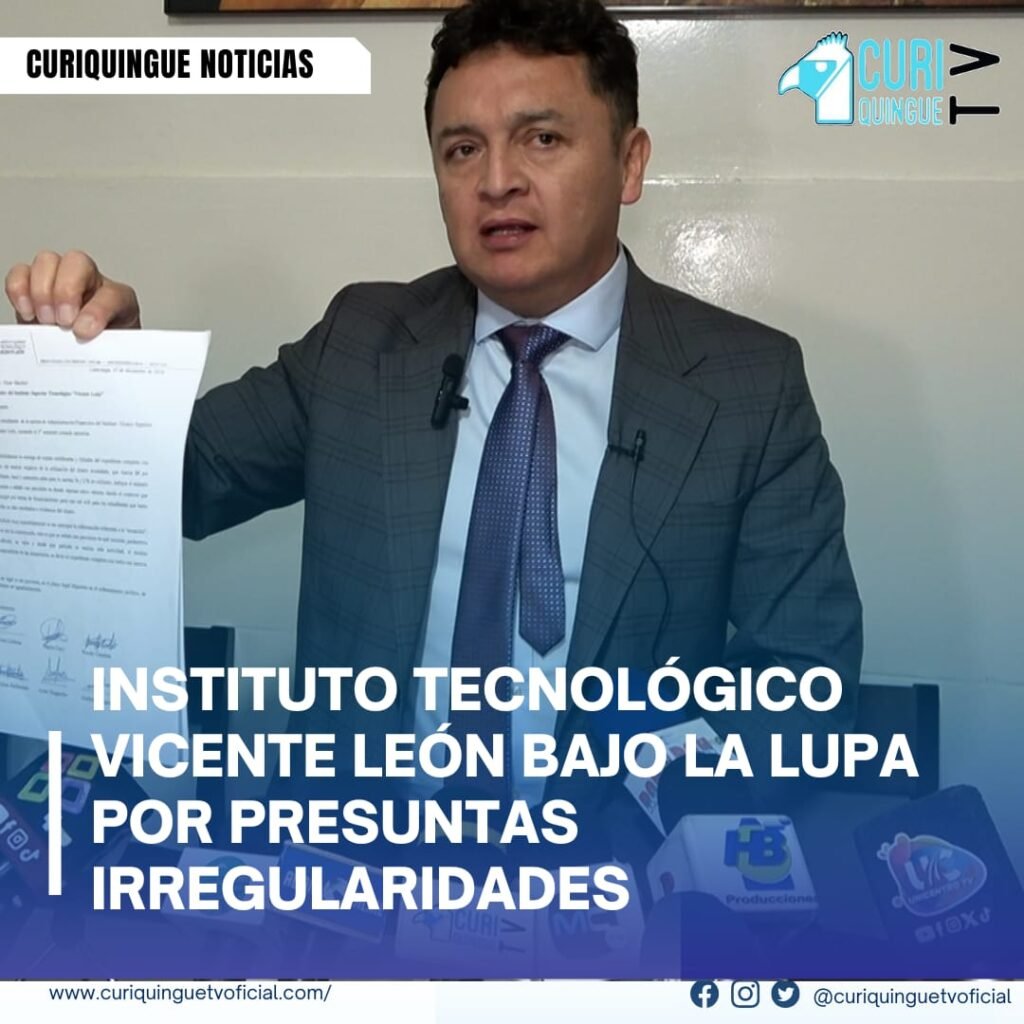 #NoticiaProvincial El Instituto Tecnológico Vicente León enfrenta acusaciones de presuntas irregularidades administrativas, donde estudiantes denuncian la exigencia de pagos indebidos y barreras académicas. Audios presentados como evidencia señalan a miembros de la administración. Raúl Arias, presidente de la Asamblea Cantonal, exige una investigación transparente, mientras la institución aún no se ha pronunciado al respecto. Más noticias y Tv en vivo: www.curiquinguetv.com #CuriquingueTvOficial