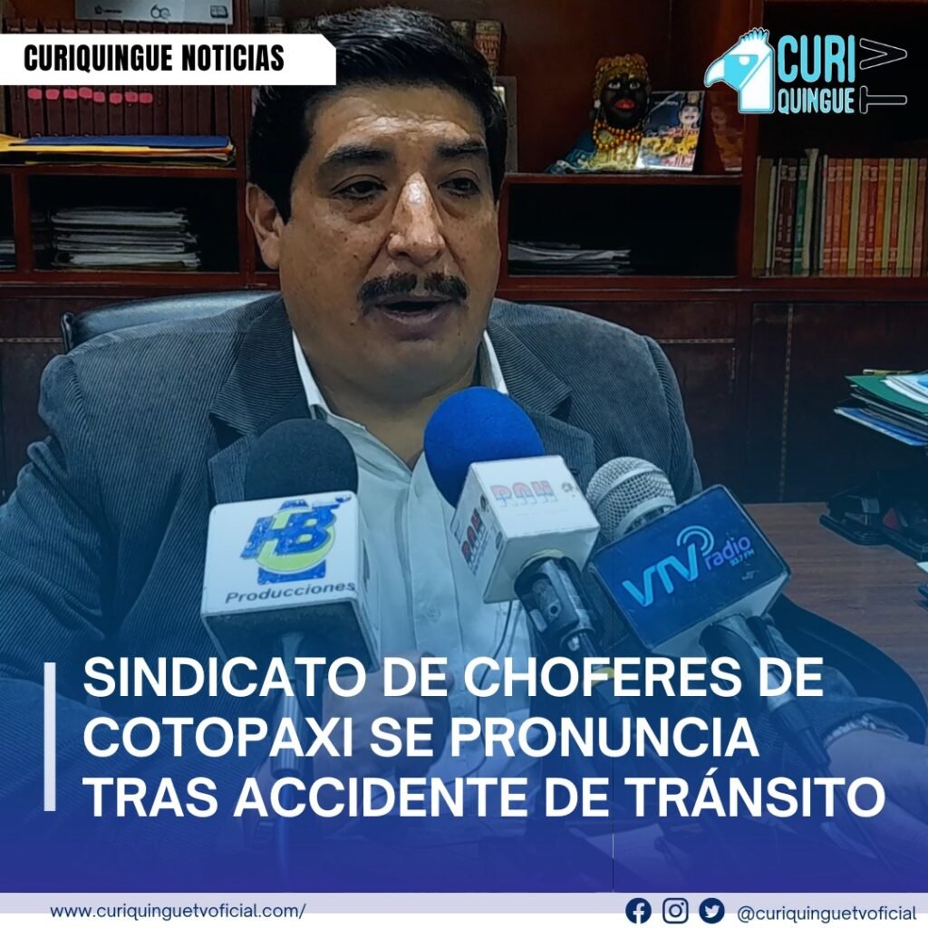 #NoticiaLocal Sindicato de Choferes de Cotopaxi aclara accidente de tránsito,tras un accidente donde estuvo involucrado un vehículo de la Escuela de Conducción del Sindicato de Choferes, su Secretario General Diego Herrera, informó que no hubo heridos graves y desmintió rumores difundidos en redes sociales. Junto a Francisco Javier Pazmiño, del equipo jurídico, reafirmó su compromiso con la seguridad vial y pidió evitar la desinformación. Más noticias y Tv en vivo: www.curiquinguetv.com #CuriquingueTvOficial
