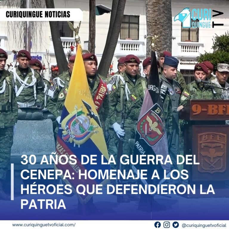 #NoticiaProvincial Treinta años después de la Guerra del Cenepa, Ecuador recuerda con orgullo la valentía de sus soldados. En un acto conmemorativo en Cotopaxi, en el parque Vicente León en Latacunga, autoridades y ciudadanos rindieron homenaje a los héroes de esta gesta histórica. Más noticias y Tv en vivo: www.curiquinguetv.com #CuriquingueTVOficial