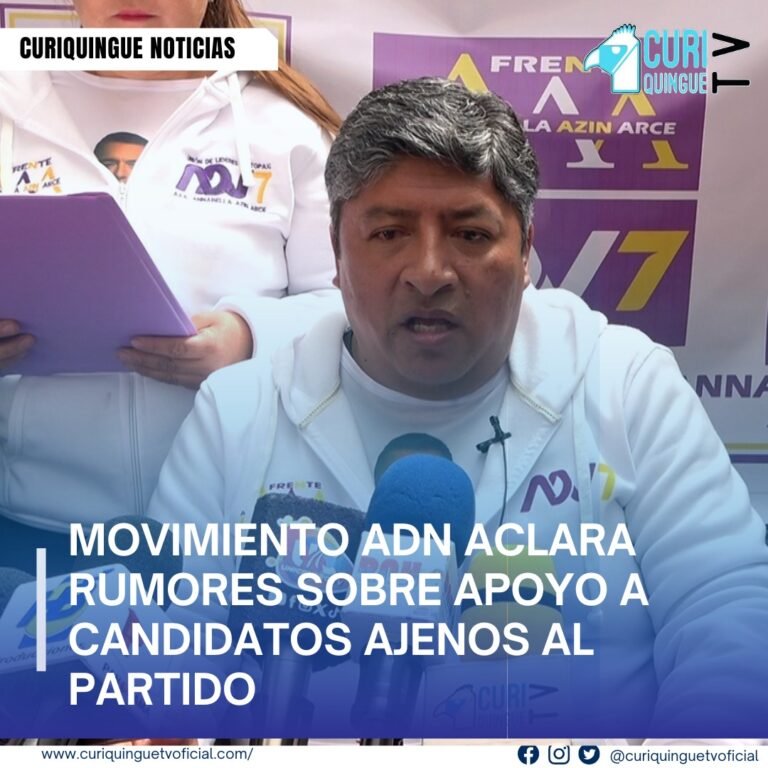 #NoticiaLocal ADN desmintió publicaciones que promocionaban a candidatos ajenos al partido, asegurando que estas no se alinean con su directriz oficial. Además, enfatizaron su compromiso con la ciudadanía y la unidad dentro de su estructura política. Más noticias y Tv en vivo: www.curiquinguetv.com #CuriquingueTvOficial #CuriquingueTv