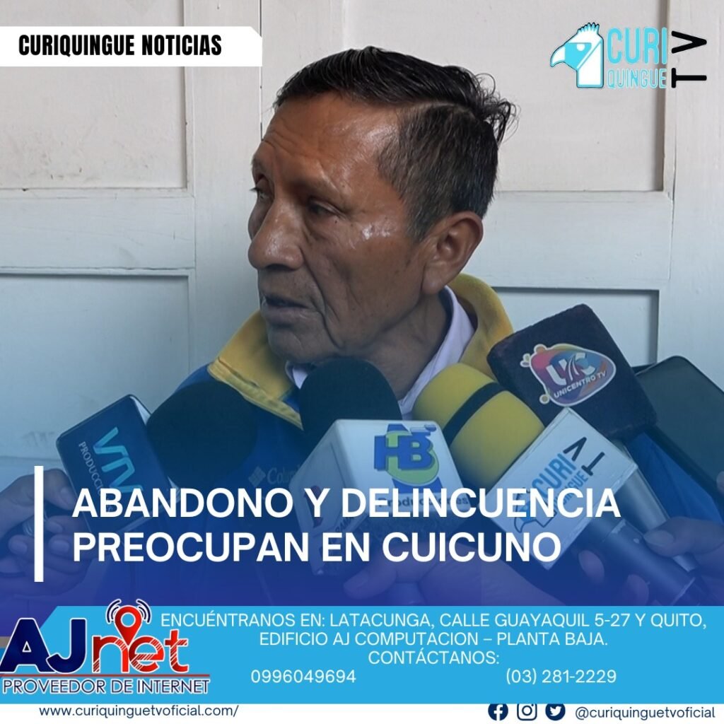 Nota 1 #NoticiaLocal Manuel María Jami, representante de Cuicuno, denunció el abandono del estadio del sector, que lleva 30 años sin mejoras. Pide a las autoridades intervención urgente. Además, resaltó la falta de seguridad, señalando que los robos ocurren incluso en horas de la tarde debido a la ausencia policial y al UPC inactivo. También impulsa la creación de una junta de agua de riego. Más detalles: https://curiquinguetv.com/?p=3938 Le recordamos que puede seguir a través de #CuriquingueTv en #ATVCABLE #canal83 #Latacunga #Pujilí #Saquisilí #CBVisión #canal79 #Salcedo #Ambato #TVPlus #canal48 #LaManá #Valencia #Quevedo ¡Gracias por sintonizarnos! Más noticias y Tv en vivo: www.curiquinguetv.com #CuriquingueTvOficial