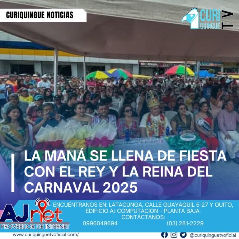 #NoticiaCantonal El cantón La Maná se prepara para celebrar el Carnaval 2025 con una agenda llena de actividades. Fernando Cabrera , recientemente designado Rey del Carnaval , compartió su emoción por este reconocimiento, destacando que su elección se debe a su trayectoria y gestión en beneficio de la comunidad, con el apoyo de su familia. Le recordamos que puede seguir a través de #CuriquingueTv en #ATVCABLE #canal83 #Latacunga #Pujilí #Saquisilí #CBVisión #canal79 #Salcedo #Ambato #TVPlus #canal48 #LaManá #Valencia #Quevedo ¡Gracias por sintonizarnos! Más noticias y Tv en vivo: www.curiquinguetv.com #CuriquingueTvOficial