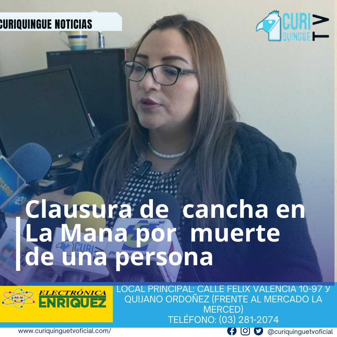 #NoticiaProvincial La intendente general de policía de Cotopaxi informó sobre los operativos de control realizados el pasado fin de semana en la provincia. Entre las novedades destacadas se encuentra la clausura de una cancha en el cantón La Maná, debido a la muerte de una persona en el lugar. Además de esta medida, se llevaron a cabo otras acciones en diferentes sectores de la provincia, como parte de los esfuerzos para mantener el orden público y garantizar la seguridad ciudadana. La Intendencia General de Policía de Cotopaxi ha venido realizando operativos de control en la provincia, con el objetivo de prevenir y reprimir la delincuencia, y garantizar la seguridad y el bienestar de la población. Le recordamos que puede seguir a través de #CuriquingueTv en #ATVCABLE #canal83 #Latacunga #Pujilí #Saquisilí #CBVisión #canal79 #Salcedo #Ambato #TVPlus #canal48 #LaManá #Valencia #Quevedo ¡Gracias por sintonizarnos! Más noticias y Tv en vivo: www.curiquinguetv.com #CuriquingueTvOficial