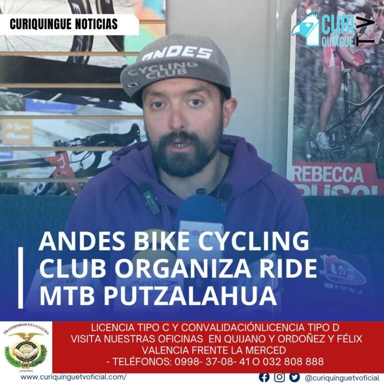 #NoticiaLocal El Andes Bike Cycling Club ha anunciado la organización de un Ride MTB en Putzalahua para el próximo sábado 15 de marzo de 2025. Esta actividad está dirigida a todos los amantes del ciclismo de montaña que buscan disfrutar de un entorno natural impresionante. Según los organizadores, el evento tendrá un nivel medio y un ritmo amigable, con una distancia de 40 km y un desnivel positivo de 800 metros. La concentración está programada para las 7:15 am, con salida a las 7:30 am desde las instalaciones del Andes Bike CC. Le recordamos que puede seguir a través de #CuriquingueTv en #ATVCABLE #canal83 #Latacunga #Pujilí #Saquisilí #CBVisión #canal79 #Salcedo #Ambato #TVPlus #canal48 #LaManá #Valencia #Quevedo ¡Gracias por sintonizarnos! Más noticias y Tv en vivo: www.curiquinguetv.com #CuriquingueTvOficial