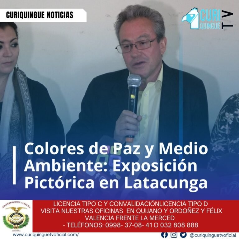 #NoticiaLocal Se inaugurará una exposición pictórica en la Casa de los Marqueses, en el Centro Histórico de Latacunga, del 15 de marzo al 15 de abril. La muestra, denominada "Colores de Paz y Medio Ambiente", contará con 100 obras de 60 artistas de diferentes regiones del Ecuador. La vicealcalde María Esther Veloz invitó a la ciudadanía a visitar y admirar las obras, que buscan reflexionar sobre la paz y el cuidado del medio ambiente. La exposición es un desafío para los organizadores, ya que, según Jaime Camacho, presidente de la Asociación de Artistas Plásticos del Ecuador, el arte no recibe la importancia que merece en el país. La muestra es la primera de su tipo en Ecuador y se realizará en la Casa de los Marqueses. Le recordamos que puede seguir a través de #CuriquingueTv en #ATVCABLE #canal83 #Latacunga #Pujilí #Saquisilí #CBVisión #canal79 #Salcedo #Ambato #TVPlus #canal48 #LaManá #Valencia #Quevedo ¡Gracias por sintonizarnos! Más noticias y Tv en vivo: www.curiquinguetv.com #CuriquingueTvOficial