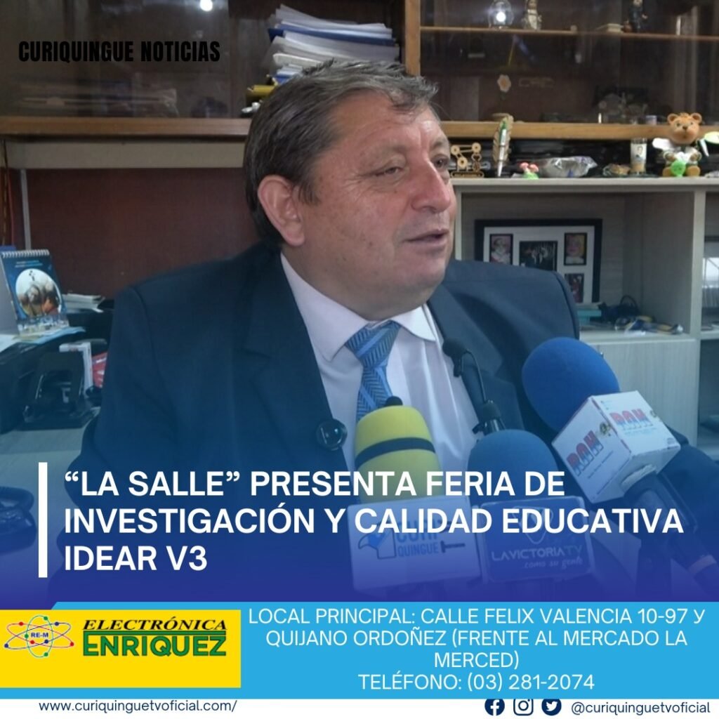 #NoticiaLocal La comunidad educativa de La Salle se prepara para la feria de investigación y calidad educativa IDEAR V3, que se realizará este miércoles 19 de marzo en el Parque San Francisco de 9:00 a 12:00. Le recordamos que puede seguir a través de #CuriquingueTv en #ATVCABLE #canal83 #Latacunga #Pujilí #Saquisilí #CBVisión #canal79 #Salcedo #Ambato #TVPlus #canal48 #LaManá #Valencia #Quevedo ¡Gracias por sintonizarnos! Más noticias y Tv en vivo: www.curiquinguetv.com #CuriquingueTvOficial