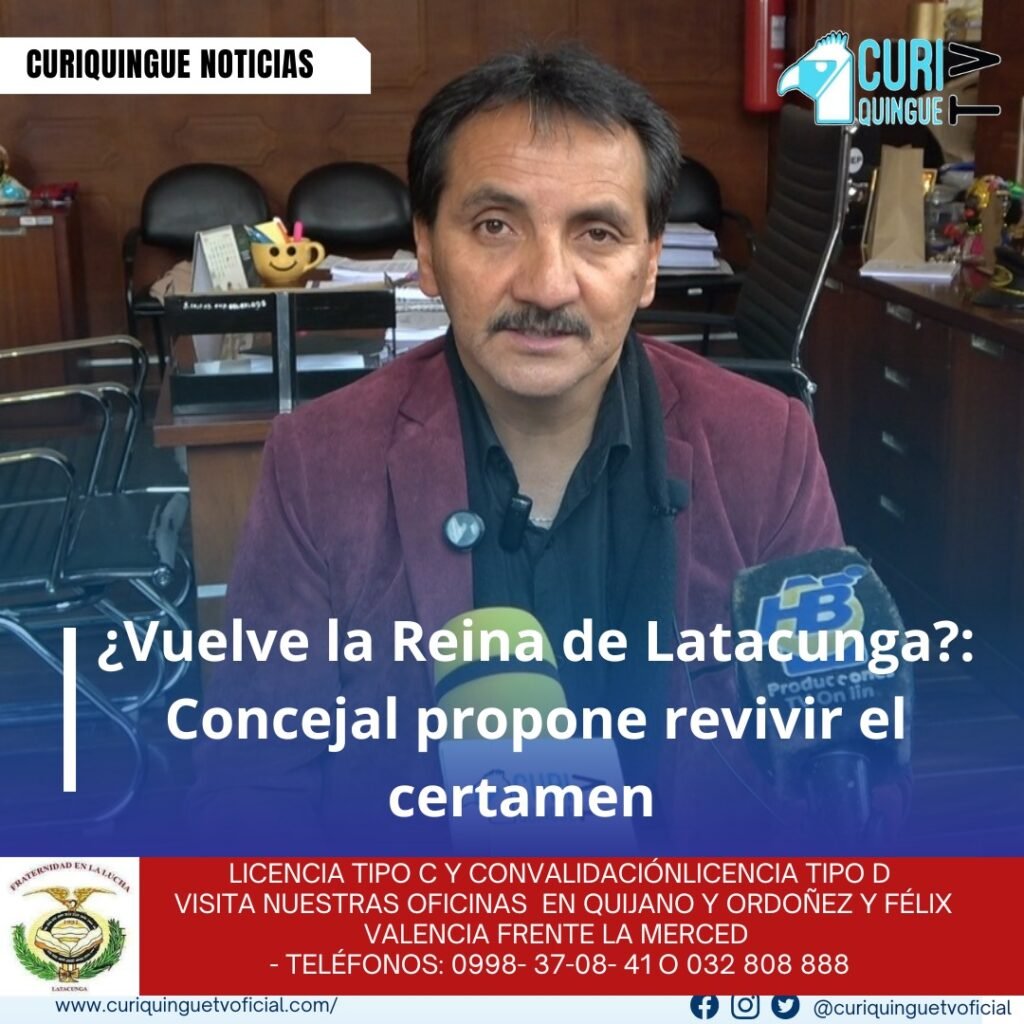 #NoticiaLocal Concejal William Bastidas propone revivir el evento de la Reina de Latacunga. El concejal William Bastidas manifestó su interés en revivir el evento de la Reina de Latacunga, el cual se había dejado de realizar durante la alcaldía del Dr. Byron Cárdenas. Bastidas considera que este evento es importante para la ciudad y propone apoyar la moción para que se vuelva a realizar en el cantón Latacunga. Le recordamos que puede seguir a través de #CuriquingueTv en #ATVCABLE #canal83 #Latacunga #Pujilí #Saquisilí #CBVisión #canal79 #Salcedo #Ambato #TVPlus #canal48 #LaManá #Valencia #Quevedo ¡Gracias por sintonizarnos! Más noticias y Tv en vivo: www.curiquinguetv.com #CuriquingueTvOficial