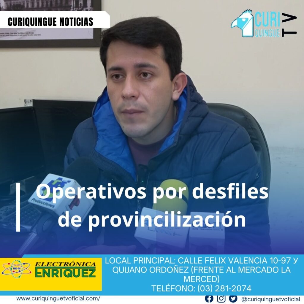 #NoticiaProvincial El comisario nacional informó sobre los operativos que se realizarán con motivo de los desfiles por la provincilización. Estos operativos incluyen controles en diferentes escenarios deportivos para garantizar la seguridad y el orden público. Además, se mencionó que los operativos de control se llevarán a cabo en diversas ubicaciones para prevenir cualquier incidente y asegurar el normal desarrollo de los eventos. La Policía Nacional está trabajando en coordinación con otras autoridades para garantizar la seguridad ciudadana. Le recordamos que puede seguir a través de #CuriquingueTv en #ATVCABLE #canal83 #Latacunga #Pujilí #Saquisilí #CBVisión #canal79 #Salcedo #Ambato #TVPlus #canal48 #LaManá #Valencia #Quevedo ¡Gracias por sintonizarnos! Más noticias y Tv en vivo: www.curiquinguetv.com #CuriquingueTvOficial