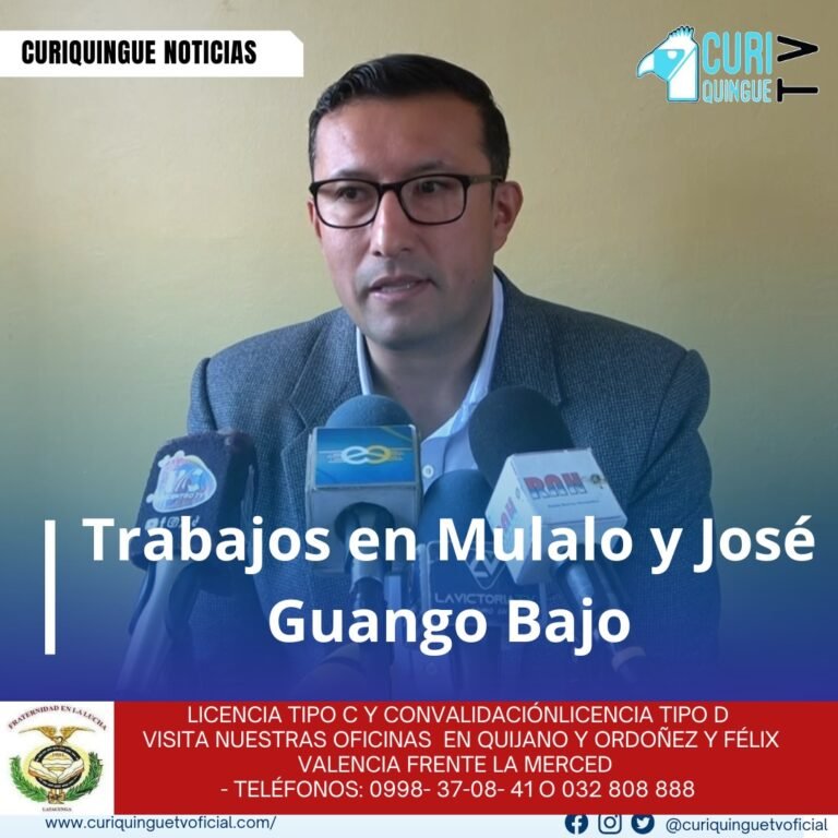 #NoticiaProvincial El gobernador de cotopaxi nos informa sobre el trabajo que se viene efectuando en diferentes sectores. Cómo mulalo y José guango bajo. Nos informa que a pesar de los diferentes problemas qu exiten en estos sectores se está dando respuestas efectivas. Le recordamos que puede seguir a través de #CuriquingueTv en #ATVCABLE #canal83 #Latacunga #Pujilí #Saquisilí #CBVisión #canal79 #Salcedo #Ambato #TVPlus #canal48 #LaManá #Valencia #Quevedo ¡Gracias por sintonizarnos! Más noticias y Tv en vivo: www.curiquinguetv.com #CuriquingueTvOficial