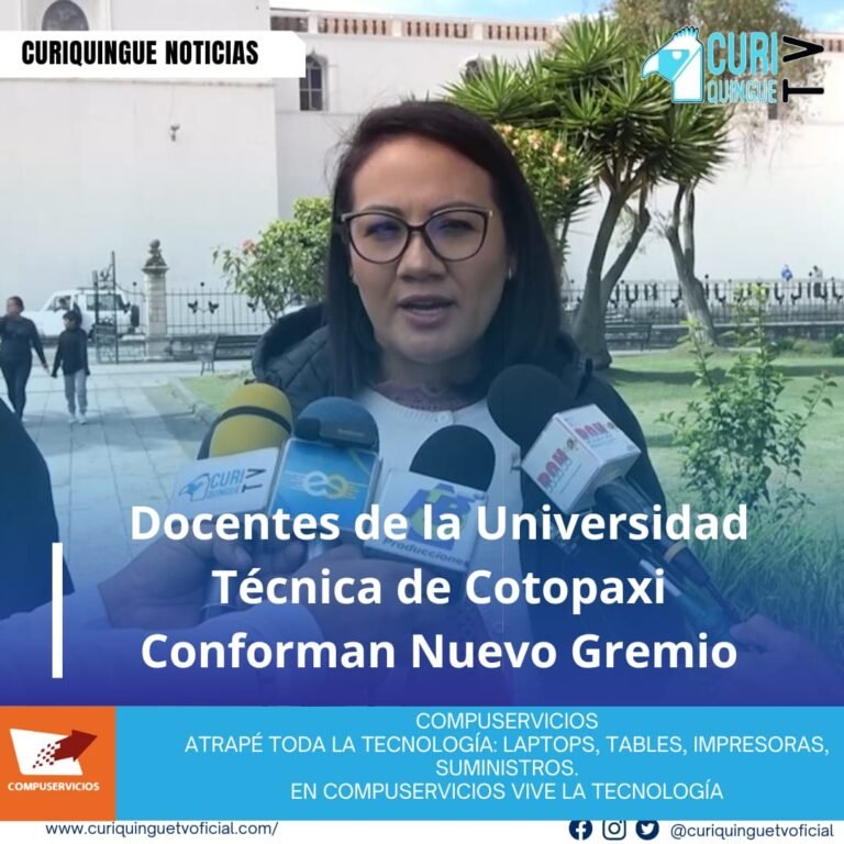 Universidad Técnica #NoticiaLocal Después de 30 años de existencia, varios docentes de la Universidad Técnica de Cotopaxi han confirmado la creación de un nuevo gremio. Esta decisión se debe al crecimiento de la universidad y la necesidad de una representación adicional para los docentes. La creación de este gremio busca fortalecer la voz y los derechos de los docentes dentro de la institución. Le recordamos que puede seguir através de #CuriquingueTv en #ATVCABLE #canal83 #Latacunga #Pujilí #Saquisilí #CBVisión #canal79 #Salcedo #Ambato #TVPlus #canal48 #LaManá #Valencia #Quevedo a las 07H00. ¡Gracias por sintonizarnos! #CuriquingueTv #UnaNuevaFormaDeHacerTelevisión www.curiquinguetv.com