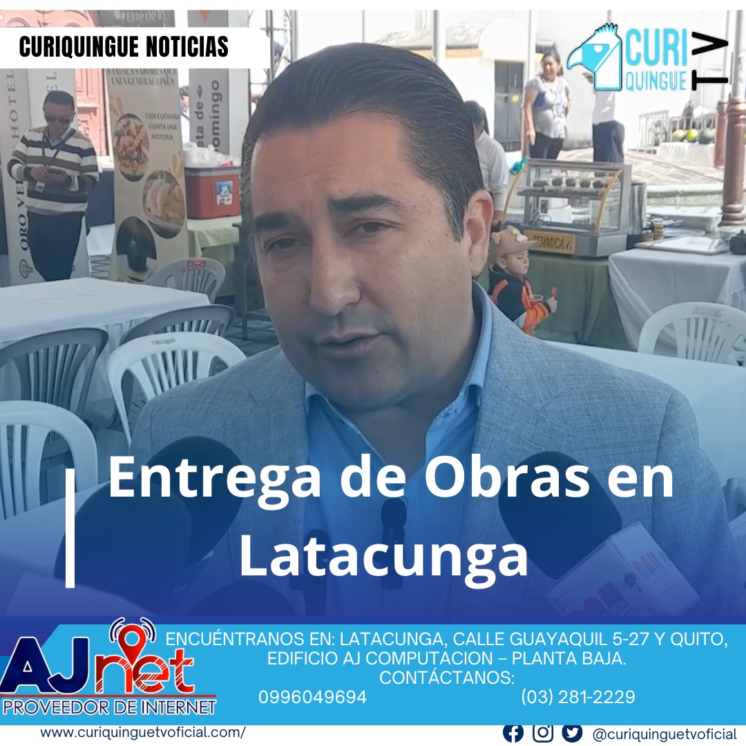 #NoticiaLocal El alcalde de Latacunga informa sobre las distintas obras que se están realizando en el cantón, algunas de las cuales serán entregadas en los próximos días. Le recordamos que puede seguir através de #CuriquingueTv en #ATVCABLE #canal83 #Latacunga #Pujilí #Saquisilí #CBVisión #canal79 #Salcedo #Ambato #TVPlus #canal48 #LaManá #Valencia #Quevedo a las 07H00. ¡Gracias por sintonizarnos! #CuriquingueTv #UnaNuevaFormaDeHacerTelevisión www.curiquinguetv.com