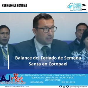 #NoticiaProvincial En rueda de prensa en la Gobernación de Cotopaxi, se informó sobre los eventos que sucedieron durante el feriado de Semana Santa. Todas las carteras de estado de la provincia estuvieron activas, trabajando para garantizar la seguridad y bienestar de los ciudadanos y visitantes. Le recordamos que puede seguir a través de #CuriquingueTv en #ATVCABLE #canal83 #Latacunga #Pujilí #Saquisilí #CBVisión #canal79 #Salcedo #Ambato #TVPlus #canal48 #LaManá #Valencia #Quevedo a las 07H00. ¡Gracias por sintonizarnos! #CuriquingueTv #UnaNuevaFormaDeHacerTelevisión www.curiquinguetv.com