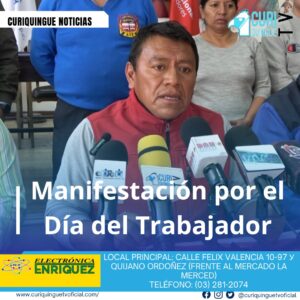 #NoticiaProvincial El jueves 1 de mayo, se realizará una manifestación en la ciudad por el Día del Trabajador. Según informó Mario Huilcamaigua, en esta marcha se solicitarán garantías para los trabajadores al gobierno. La movilización busca visibilizar las demandas y necesidades de los trabajadores y exigir respuestas efectivas por parte de las autoridades. e recordamos que puede seguir a través de #CuriquingueTv en #ATVCABLE #canal83 #Latacunga #Pujilí #Saquisilí #CBVisión #canal79 #Salcedo #Ambato #TVPlus #canal48 #LaManá #Valencia #Quevedo a las 07H00. ¡Gracias por sintonizarnos! #CuriquingueTv #UnaNuevaFormaDeHacerTelevisión www.curiquinguetv.com