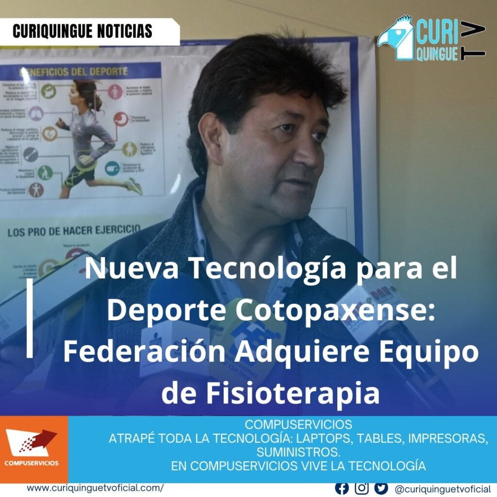 #NoticiaProvincial El director de la Federación Deportiva de Cotopaxi anunció con entusiasmo la adquisición de un moderno equipo de fisioterapia, destinado al tratamiento y recuperación de los deportistas que entrenan en esta institución. Esta implementación busca fortalecer la preparación física y el cuidado integral de los atletas, marcando un avance importante en la infraestructura deportiva de la provincia. Le recordamos que puede seguir a través de #CuriquingueTv en #ATVCABLE #canal83 #Latacunga #Pujilí #Saquisilí #CBVisión #canal79 #Salcedo #Ambato #TVPlus #canal48 #LaManá #Valencia #Quevedo a las 07H00. ¡Gracias por sintonizarnos! #CuriquingueTv #UnaNuevaFormaDeHacerTelevisión www.curiquinguetv.com