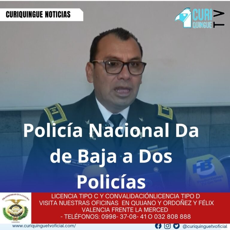 #NoticiaLocal La Policía Nacional dio de baja a dos policías que ingresaron sustancias sujetas a fiscalización en el CRS Cotopaxi. Las pruebas en contra de los policías son contundentes, y la resolución es la destitución de los agentes involucrados. Le recordamos que puede seguir a través de #CuriquingueTv en #ATVCABLE #canal83 #Latacunga #Pujilí #Saquisilí #CBVisión #canal79 #Salcedo #Ambato #TVPlus #canal48 #LaManá #Valencia #Quevedo a las 07H00. ¡Gracias por sintonizarnos! #CuriquingueTv #UnaNuevaFormaDeHacerTelevisión www.curiquinguetv.com