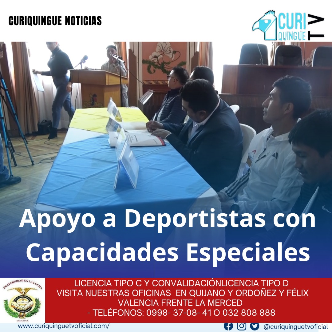 #NoticiaLocal En Latacunga, se están llevando a cabo eventos para apoyar a deportistas con capacidades especiales. El objetivo es que participen en eventos nacionales e internacionales. Los organizadores buscan el apoyo de la empresa privada para obtener financiamiento y seguir impulsando a estos atletas. Le recordamos que puede seguir a través de #CuriquingueTv en #ATVCABLE #canal83 #Latacunga #Pujilí #Saquisilí #CBVisión #canal79 #Salcedo #Ambato #TVPlus #canal48 #LaManá #Valencia #Quevedo a las 07H00. ¡Gracias por sintonizarnos! #CuriquingueTv #UnaNuevaFormaDeHacerTelevisión www.curiquinguetv.com