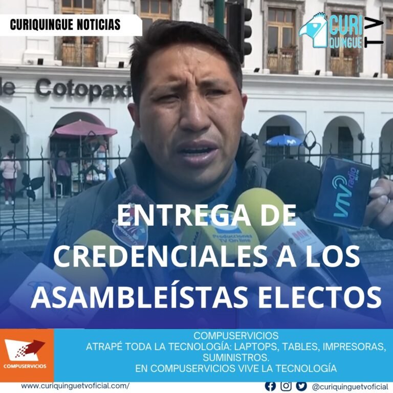 #NoticiaLocal El director del CNE Cotopaxi, Eduardo Taquiza, informó sobre el evento de entrega de credenciales a los asambleístas electos por votación popular, destacando el proceso democrático y la transparencia en la entrega de las mismas. Le recordamos que puede seguir a través de #CuriquingueTv en #ATVCABLE #canal83 #Latacunga #Pujilí #Saquisilí #CBVisión #canal79 #Salcedo #Ambato #TVPlus #canal48 #LaManá #Valencia #Quevedo a las 07H00. ¡Gracias por sintonizarnos! #CuriquingueTv #UnaNuevaFormaDeHacerTelevisión www.curiquinguetv.com