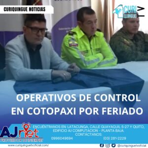 #NoticiaProvincial La Gobernación de Cotopaxi realizó una rueda de prensa para informar sobre los operativos de control realizados durante el feriado en la provincia. Según las autoridades de control, se presentaron los resultados de estas acciones, destacando el compromiso de la institución con la seguridad y el orden público. Le recordamos que puede seguir a través de #CuriquingueTv en #ATVCABLE #canal83 #Latacunga #Pujilí #Saquisilí #CBVisión #canal79 #Salcedo #Ambato #TVPlus #canal48 #LaManá #Valencia #Quevedo a las 07H00. ¡Gracias por sintonizarnos! #CuriquingueTv #UnaNuevaFormaDeHacerTelevisión www.curiquinguetv.com
