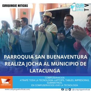 #NoticiaLocal La Parroquia San Buenaventura realizó la tradicional jocha al Municipio de Latacunga, como prioste de las fiestas en honor al patrono San Buenaventura. Le recordamos que puede seguir a través de #CuriquingueTv en #ATVCABLE #canal83 #Latacunga #Pujilí #Saquisilí #CBVisión #canal79 #Salcedo #Ambato #TVPlus #canal48 #LaManá #Valencia #Quevedo a las 07H00. ¡Gracias por sintonizarnos! #CuriquingueTv #UnaNuevaFormaDeHacerTelevisión www.curiquinguetv.com