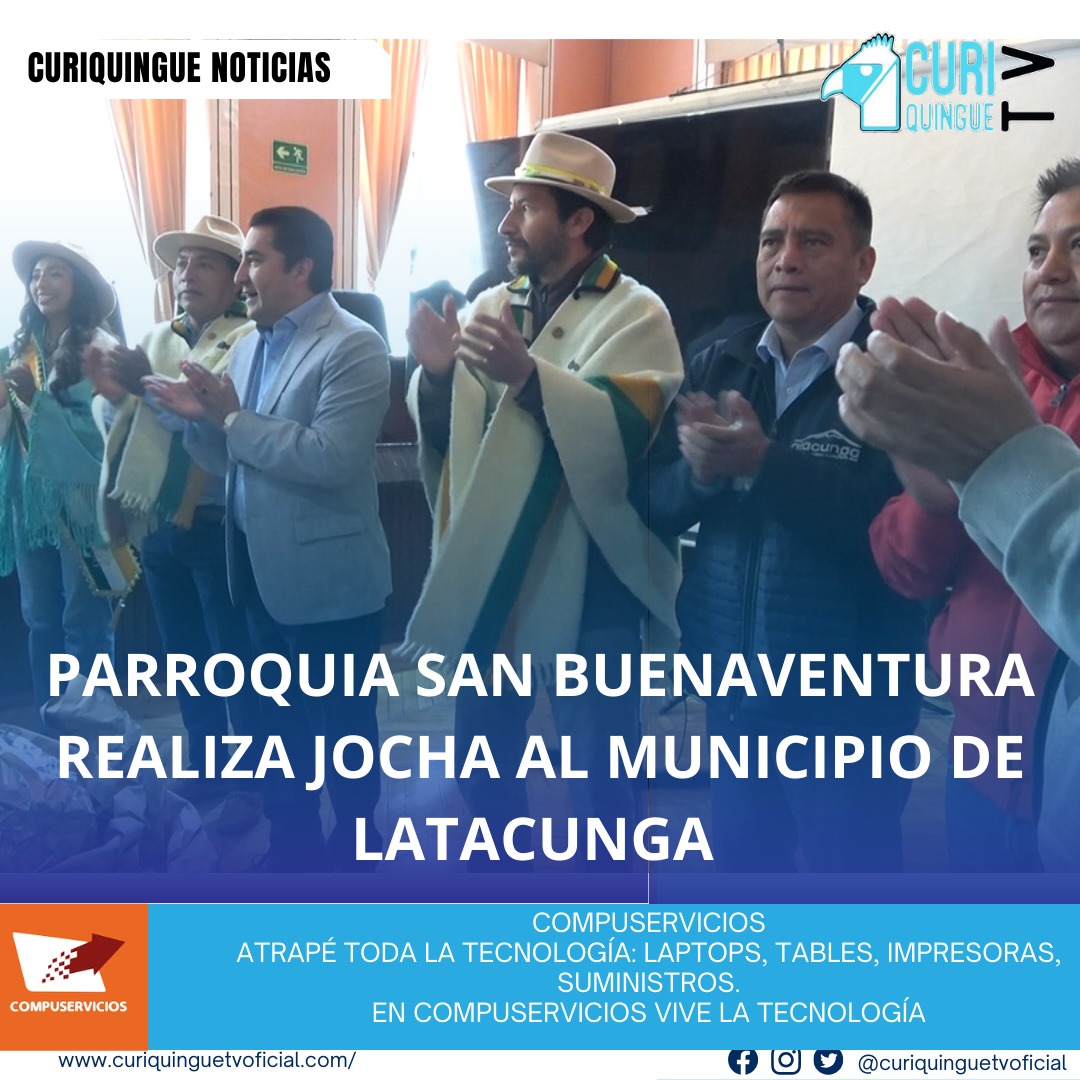 #NoticiaLocal La Parroquia San Buenaventura realizó la tradicional jocha al Municipio de Latacunga, como prioste de las fiestas en honor al patrono San Buenaventura. Le recordamos que puede seguir a través de #CuriquingueTv en #ATVCABLE #canal83 #Latacunga #Pujilí #Saquisilí #CBVisión #canal79 #Salcedo #Ambato #TVPlus #canal48 #LaManá #Valencia #Quevedo a las 07H00. ¡Gracias por sintonizarnos! #CuriquingueTv #UnaNuevaFormaDeHacerTelevisión www.curiquinguetv.com