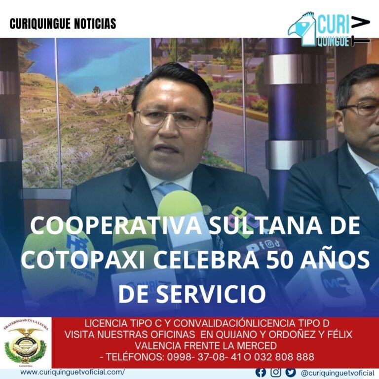 #NoticiaLocal La Cooperativa Sultana de Cotopaxi informa que está próxima a cumplir 50 años de servicio y anuncia las actividades que se realizarán por su aniversario. Le recordamos que puede seguir a través de #CuriquingueTv en #ATVCABLE #canal83 #Latacunga #Pujilí #Saquisilí #CBVisión #canal79 #Salcedo #Ambato #TVPlus #canal48 #LaManá #Valencia #Quevedo a las 07H00. ¡Gracias por sintonizarnos! #CuriquingueTv #UnaNuevaFormaDeHacerTelevisión www.curiquinguetv.com