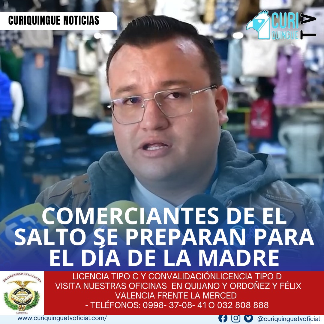 #NoticiaLocal Los comerciantes del Centro Comercial Popular El Salto están listos para celebrar el Día de la Madre con una variedad de ofertas especiales. En esta fecha tan especial, los ciudadanos pueden encontrar diferentes artículos a precios competitivos en el mercado. Los comerciantes esperan una gran afluencia de compradores y están preparados para ofrecerles las mejores opciones. Le recordamos que puede seguir a través de #CuriquingueTv en #ATVCABLE #canal83 #Latacunga #Pujilí #Saquisilí #CBVisión #canal79 #Salcedo #Ambato #TVPlus #canal48 #LaManá #Valencia #Quevedo a las 07H00. ¡Gracias por sintonizarnos! #CuriquingueTv #UnaNuevaFormaDeHacerTelevisión www.curiquinguetv.com
