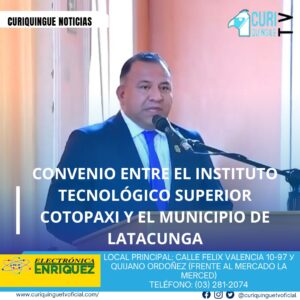 #NoticiaLocal Se llevó a cabo un convenio interinstitucional entre el Instituto Tecnológico Superior Cotopaxi y el Municipio de Latacunga para ejecutar procesos académicos, fortalecer capacidades y crear la carrera de Seguridad Complementaria y Control Municipal y Metropolitano con nivel de Tecnología Superior en modalidad dual. Le recordamos que puede seguir a través de #CuriquingueTv en #ATVCABLE #canal83 #Latacunga #Pujilí #Saquisilí #CBVisión #canal79 #Salcedo #Ambato #TVPlus #canal48 #LaManá #Valencia #Quevedo a las 07H00. ¡Gracias por sintonizarnos! #CuriquingueTv #UnaNuevaFormaDeHacerTelevisión www.curiquinguetv.com