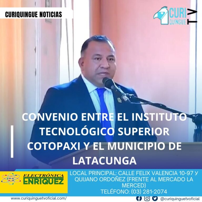 #NoticiaLocal Se llevó a cabo un convenio interinstitucional entre el Instituto Tecnológico Superior Cotopaxi y el Municipio de Latacunga para ejecutar procesos académicos, fortalecer capacidades y crear la carrera de Seguridad Complementaria y Control Municipal y Metropolitano con nivel de Tecnología Superior en modalidad dual. Le recordamos que puede seguir a través de #CuriquingueTv en #ATVCABLE #canal83 #Latacunga #Pujilí #Saquisilí #CBVisión #canal79 #Salcedo #Ambato #TVPlus #canal48 #LaManá #Valencia #Quevedo a las 07H00. ¡Gracias por sintonizarnos! #CuriquingueTv #UnaNuevaFormaDeHacerTelevisión www.curiquinguetv.com