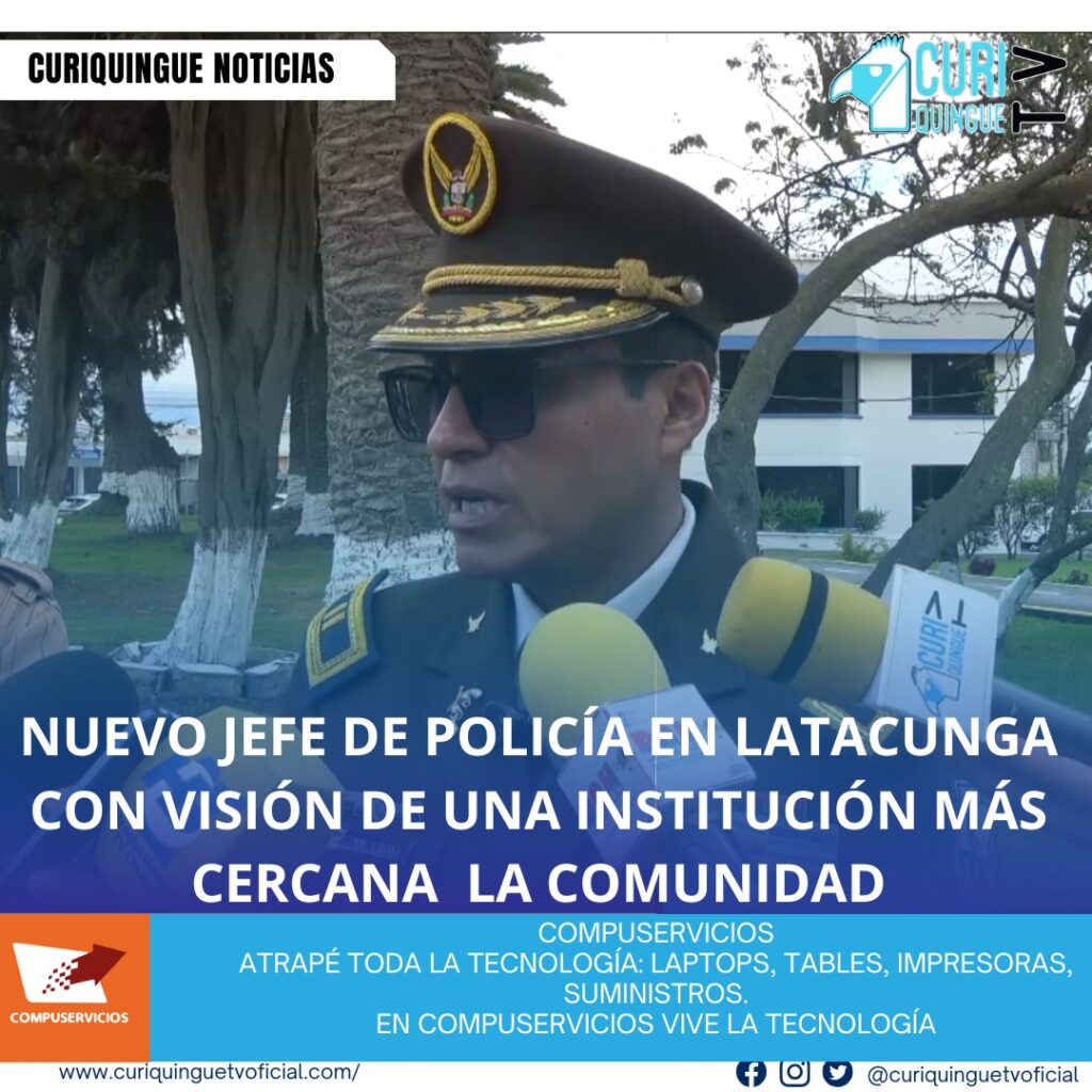 #NoticiaLocal El Teniente Coronel Santiago Razo asumió el cargo de jefe del Distrito de Policía de Latacunga el 2 de mayo. Razo destacó que su gestión se enfocará en habilitar UPC y fortalecer la relación entre la policía y la comunidad para mejorar el servicio policial. Su objetivo es brindar una atención más eficiente y cercana a los ciudadanos. Le recordamos que puede seguir a través de #CuriquingueTv en #ATVCABLE #canal83 #Latacunga #Pujilí #Saquisilí #CBVisión #canal79 #Salcedo #Ambato #TVPlus #canal48 #LaManá #Valencia #Quevedo a las 07H00. ¡Gracias por sintonizarnos! #CuriquingueTv #UnaNuevaFormaDeHacerTelevisión www.curiquinguetv.com