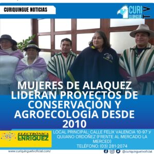 #NoticiaLocal La Asociación de Mujeres Unión y Progreso de Alaquez, presidida por María Román, ha trabajado incansablemente desde 2010 en proyectos que promueven la conservación de la naturaleza, la agroecología y la nutrición infantil. Uno de sus proyectos destacados es el "Proyecto Oasis". Su dedicación y esfuerzo han generado un impacto positivo en la comunidad. Le recordamos que puede seguir a través de #CuriquingueTv en #ATVCABLE #canal83 #Latacunga #Pujilí #Saquisilí #CBVisión #canal79 #Salcedo #Ambato #TVPlus #canal48 #LaManá #Valencia #Quevedo a las 07H00. ¡Gracias por sintonizarnos! #CuriquingueTv #UnaNuevaFormaDeHacerTelevisión www.curiquinguetv.com