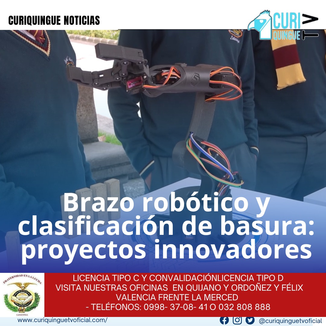 #NoticiaLocal En la 2da Feria de Innovación Tecnológica, varios proyectos de tecnología llamaron la atención de los asistentes. Entre ellos, un brazo robótico automatizado y un sistema de clasificación de basura destacaron por su innovación y potencial para mejorar la calidad de vida en la ciudad. Estos proyectos muestran el compromiso de las instituciones con la innovación y el desarrollo tecnológico. Le recordamos que puede seguir a través de #CuriquingueTv en #ATVCABLE #canal83 #Latacunga #Pujilí #Saquisilí #CBVisión #canal79 #Salcedo #Ambato #TVPlus #canal48 #LaManá #Valencia #Quevedo a las 07H00. ¡Gracias por sintonizarnos! #CuriquingueTv #UnaNuevaFormaDeHacerTelevisión www.curiquinguetv.com
