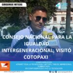 #NoticiaLocal Aron Sánchez, secretario técnico del Consejo Nacional para la Igualdad Intergeneracional, visitó la provincia de Cotopaxi y dio a conocer que los 221 cantones del país tienen un promedio de 2,47 en una escala de 0 a 5 en materia de igualdad intergeneracional. Le recordamos que puede seguir a través de #CuriquingueTv en #ATVCABLE #canal83 #Latacunga #Pujilí #Saquisilí #CBVisión #canal79 #Salcedo #Ambato #TVPlus #canal48 #LaManá #Valencia #Quevedo a las 07H00. ¡Gracias por sintonizarnos! #CuriquingueTv #UnaNuevaFormaDeHacerTelevisión www.curiquinguetv.com