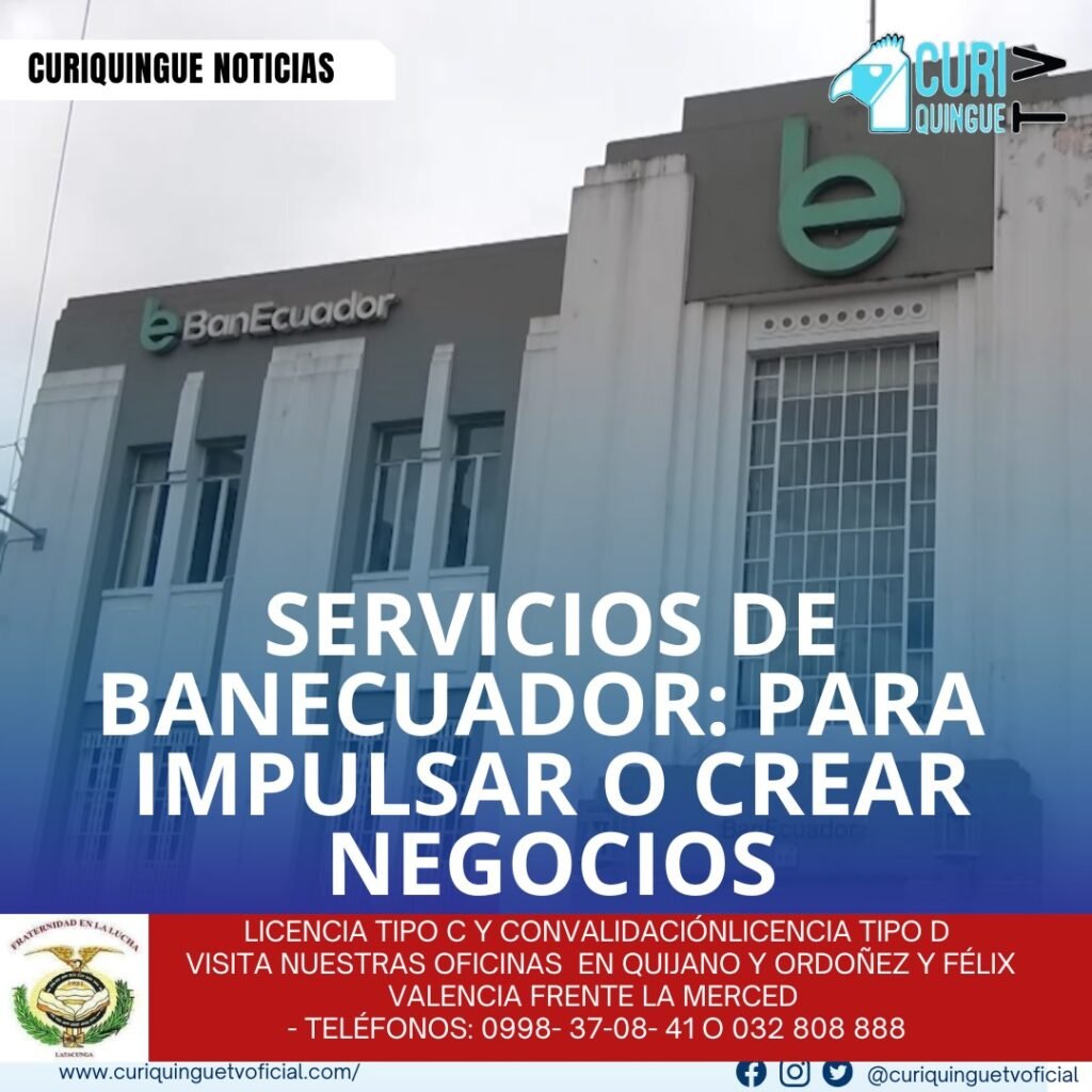 #NoticiaLocal La gerente de BanEcuador Latacunga informó sobre los diferentes servicios que presta la institución, incluyendo varios créditos que beneficiarán a personas que necesiten impulsar o crear su negocio. Le recordamos que puede seguir a través de #CuriquingueTv en #ATVCABLE #canal83 #Latacunga #Pujilí #Saquisilí #CBVisión #canal79 #Salcedo #Ambato #TVPlus #canal48 #LaManá #Valencia #Quevedo a las 07H00. ¡Gracias por sintonizarnos! #CuriquingueTv #UnaNuevaFormaDeHacerTelevisión www.curiquinguetv.com