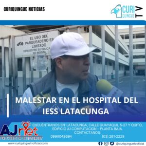 #NoticiaLocal Un jubilado denuncia la falta de atención adecuada en el Hospital del IESS, específicamente la escasez de medicamentos para diabetes y los largos tiempos de espera para citas en el call center. Le recordamos que puede seguir a través de #CuriquingueTv en #ATVCABLE #canal83 #Latacunga #Pujilí #Saquisilí #CBVisión #canal79 #Salcedo #Ambato #TVPlus #canal48 #LaManá #Valencia #Quevedo a las 07H00. ¡Gracias por sintonizarnos! #CuriquingueTv #UnaNuevaFormaDeHacerTelevisión www.curiquinguetv.com