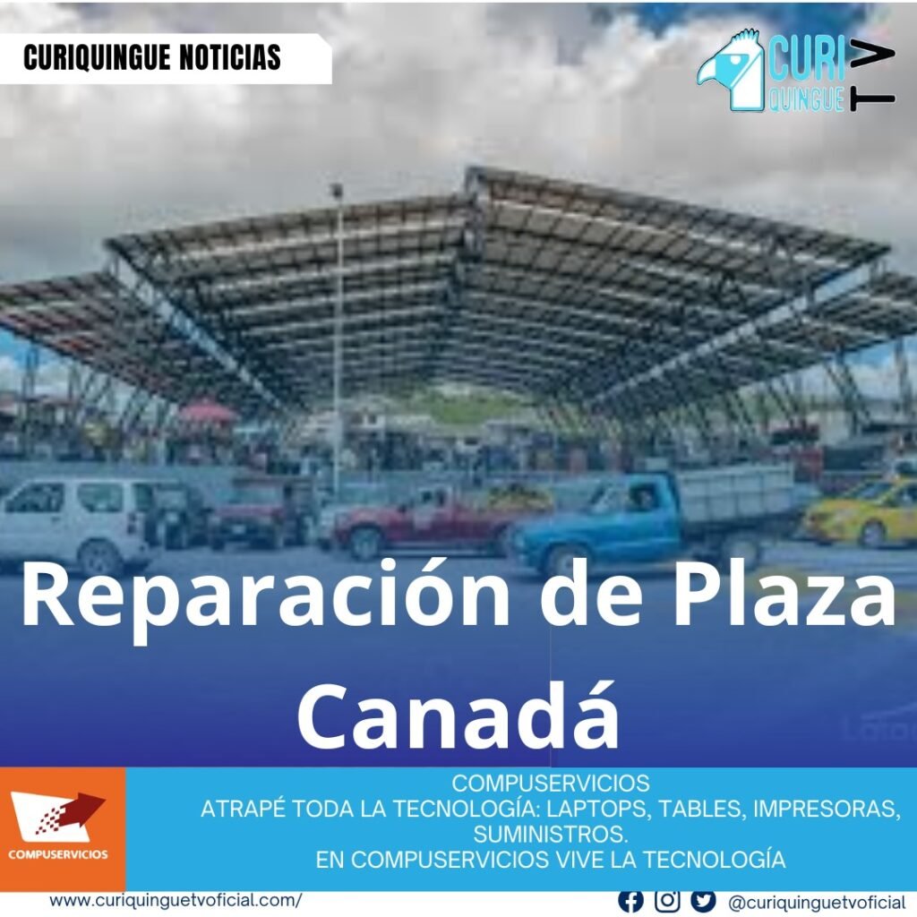 #NoticiaLocal El director de Servicios Públicos Municipales confirma que se han realizado trabajos de reparación en la cubierta de la Plaza Canadá, luego de que una fuerte lluvia provocara su colapso, garantizando la seguridad de los ciudadanos y visitantes. Le recordamos que puede seguir a través de #CuriquingueTv en #ATVCABLE #canal83 #Latacunga #Pujilí #Saquisilí #CBVisión #canal79 #Salcedo #Ambato #TVPlus #canal48 #LaManá #Valencia #Quevedo a las 07H00. ¡Gracias por sintonizarnos! #CuriquingueTv #UnaNuevaFormaDeHacerTelevisión www.curiquinguetv.com