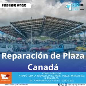 #NoticiaLocal El director de Servicios Públicos Municipales confirma que se han realizado trabajos de reparación en la cubierta de la Plaza Canadá, luego de que una fuerte lluvia provocara su colapso, garantizando la seguridad de los ciudadanos y visitantes. Le recordamos que puede seguir a través de #CuriquingueTv en #ATVCABLE #canal83 #Latacunga #Pujilí #Saquisilí #CBVisión #canal79 #Salcedo #Ambato #TVPlus #canal48 #LaManá #Valencia #Quevedo a las 07H00. ¡Gracias por sintonizarnos! #CuriquingueTv #UnaNuevaFormaDeHacerTelevisión www.curiquinguetv.com