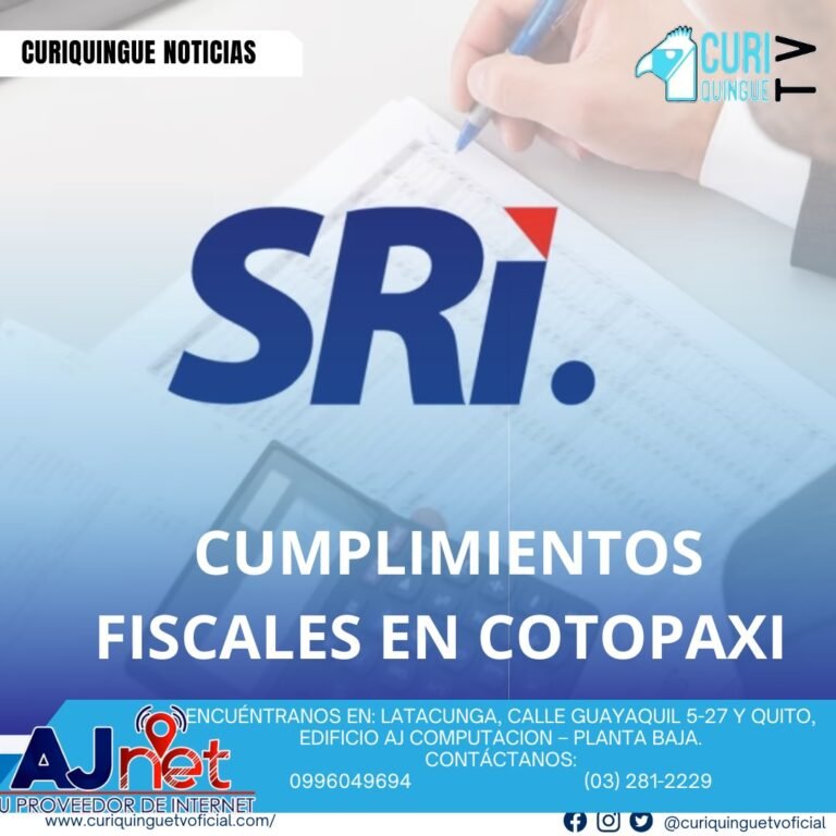 La provincia de Cotopaxi alcanza un logro significativo en materia fiscal: la recaudación del nuevo impuesto a la salida de divisas ha cumplido con la meta establecida, según informó el RSI. Le recordamos que puede seguir a través de #CuriquingueTv en #ATVCABLE #canal83 #Latacunga #Pujilí #Saquisilí #CBVisión #canal79 #Salcedo #Ambato #TVPlus #canal48 #LaManá #Valencia #Quevedo a las 07H00. ¡Gracias por sintonizarnos! #CuriquingueTv #UnaNuevaFormaDeHacerTelevisión www.curiquinguetv.com