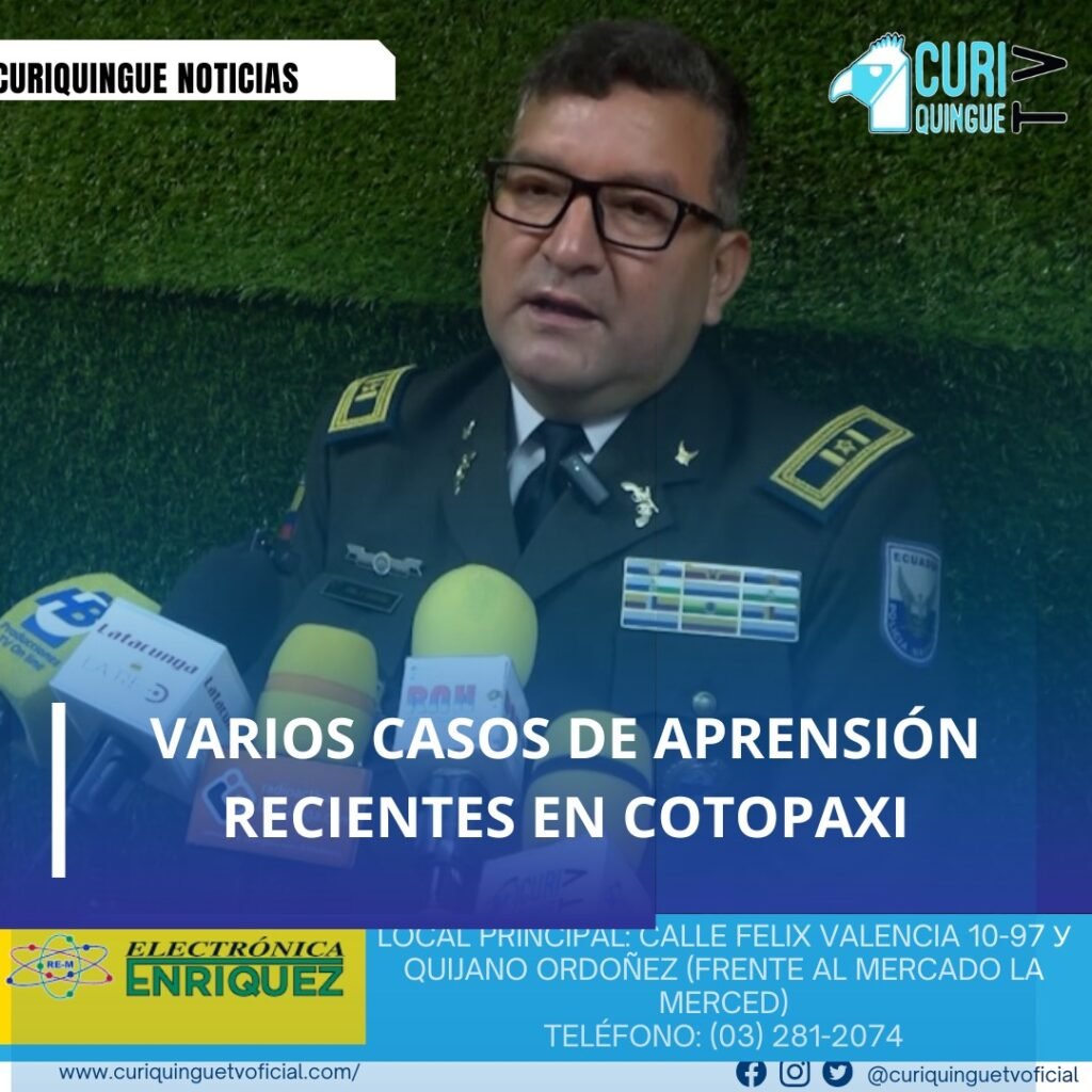 #NoticiaLocal Seguridad Ciudadana La Policía Nacional en Cotopaxi ha destacado recientemente varios casos de aprensión en la ciudad, demostrando su compromiso con la seguridad y el orden público. Según el comandante de la subzona, su trabajo se realiza de manera profesional y coordinada con otras autoridades, garantizando la tranquilidad de los ciudadanos. Le recordamos que puede seguir a través de #CuriquingueTv en #ATVCABLE #canal83 #Latacunga #Pujilí #Saquisilí #CBVisión #canal79 #Salcedo #Ambato #TVPlus #canal48 #LaManá #Valencia #Quevedo a las 07H00. ¡Gracias por sintonizarnos! #CuriquingueTv #UnaNuevaFormaDeHacerTelevisión www.curiquinguetv.com