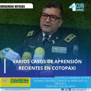 #NoticiaLocal Seguridad Ciudadana La Policía Nacional en Cotopaxi ha destacado recientemente varios casos de aprensión en la ciudad, demostrando su compromiso con la seguridad y el orden público. Según el comandante de la subzona, su trabajo se realiza de manera profesional y coordinada con otras autoridades, garantizando la tranquilidad de los ciudadanos. Le recordamos que puede seguir a través de #CuriquingueTv en #ATVCABLE #canal83 #Latacunga #Pujilí #Saquisilí #CBVisión #canal79 #Salcedo #Ambato #TVPlus #canal48 #LaManá #Valencia #Quevedo a las 07H00. ¡Gracias por sintonizarnos! #CuriquingueTv #UnaNuevaFormaDeHacerTelevisión www.curiquinguetv.com