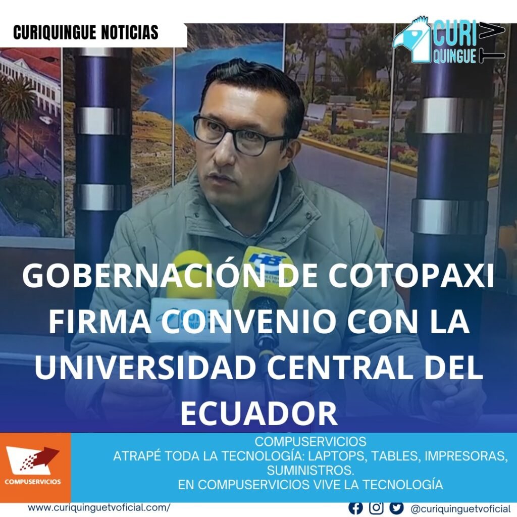 #NoticiaProvincial La Gobernación de Cotopaxi y la Universidad Central del Ecuador han firmado un convenio para ofrecer pasantías a estudiantes oriundos de la provincia. Esto fortalecerá su formación académica y profesional, brindándoles experiencia laboral en la administración pública. Le recordamos que puede seguir a través de #CuriquingueTv en #ATVCABLE #canal83 #Latacunga #Pujilí #Saquisilí #CBVisión #canal79 #Salcedo #Ambato #TVPlus #canal48 #LaManá #Valencia #Quevedo a las 07H00. ¡Gracias por sintonizarnos! #CuriquingueTv #UnaNuevaFormaDeHacerTelevisión www.curiquinguetv.com