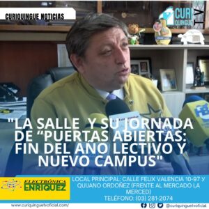#NoticiaLocal “La Salle" Puertas Abiertas: La institución educativa realiza una jornada de puertas abiertas, informando sobre la terminación del año lectivo y la construcción de su nuevo campus. Le recordamos que puede seguir a través de #CuriquingueTv en #ATVCABLE #canal83 #Latacunga #Pujilí #Saquisilí #CBVisión #canal79 #Salcedo #Ambato #TVPlus #canal48 #LaManá #Valencia #Quevedo a las 07H00. ¡Gracias por sintonizarnos! #CuriquingueTv #UnaNuevaFormaDeHacerTelevisión www.curiquinguetv.com