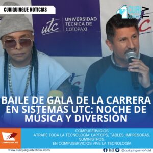 #NoticiaLocal Baile de Gala en la UTC: La Carrera de Sistemas de la Universidad Técnica de Cotopaxi organiza un baile de gala con DJs y un artista nacional. Le recordamos que puede seguir a través de #CuriquingueTv en #ATVCABLE #canal83 #Latacunga #Pujilí #Saquisilí #CBVisión #canal79 #Salcedo #Ambato #TVPlus #canal48 #LaManá #Valencia #Quevedo a las 07H00. ¡Gracias por sintonizarnos! #CuriquingueTv #UnaNuevaFormaDeHacerTelevisión www.curiquinguetv.com