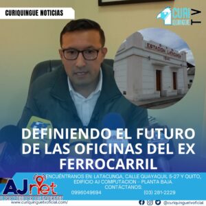 #NoticiaLocal El gobernador de Cotopaxi informó que se llevó a cabo una reunión para definir el destino de las oficinas del ex ferrocarril ubicadas en el barrio La Estación. El gobernador también informó sobre el estado de la vía Latacunga-La Mana y las novedades suscitadas en el cantón Saquisilí. Le recordamos que puede seguir a través de #CuriquingueTv en #ATVCABLE #canal83 #Latacunga #Pujilí #Saquisilí #CBVisión #canal79 #Salcedo #Ambato #TVPlus #canal48 #LaManá #Valencia #Quevedo a las 07H00. ¡Gracias por sintonizarnos! #CuriquingueTv #UnaNuevaFormaDeHacerTelevisión www.curiquinguetv.com