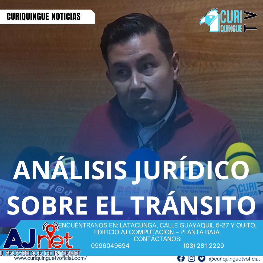 #NoticiaLocal Abogado en libre ejercicio compartió su criterio sobre la actuación de las autoridades de control de tránsito en la ciudad. Su análisis ofrece una perspectiva legal sobre la gestión del tránsito y las acciones de las autoridades competentes. Le recordamos que puede seguir a través de #CuriquingueTv en #ATVCABLE #canal83 #Latacunga #Pujilí #Saquisilí #CBVisión #canal79 #Salcedo #Ambato #TVPlus #canal48 #LaManá #Valencia #Quevedo a las 07H00. ¡Gracias por sintonizarnos! #CuriquingueTv #UnaNuevaFormaDeHacerTelevisión www.curiquinguetv.com