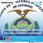 #NoticiaLocal El secretario de los Choferes Profesionales de Cotopaxi informa sobre los eventos que se están realizando para celebrar el Día del Chofer Ecuatoriano. Le recordamos que puede seguir a través de #CuriquingueTv en #ATVCABLE #canal83 #Latacunga #Pujilí #Saquisilí #CBVisión #canal79 #Salcedo #Ambato #TVPlus #canal48 #LaManá #Valencia #Quevedo a las 07H00. ¡Gracias por sintonizarnos! #CuriquingueTv #UnaNuevaFormaDeHacerTelevisión www.curiquinguetv.com