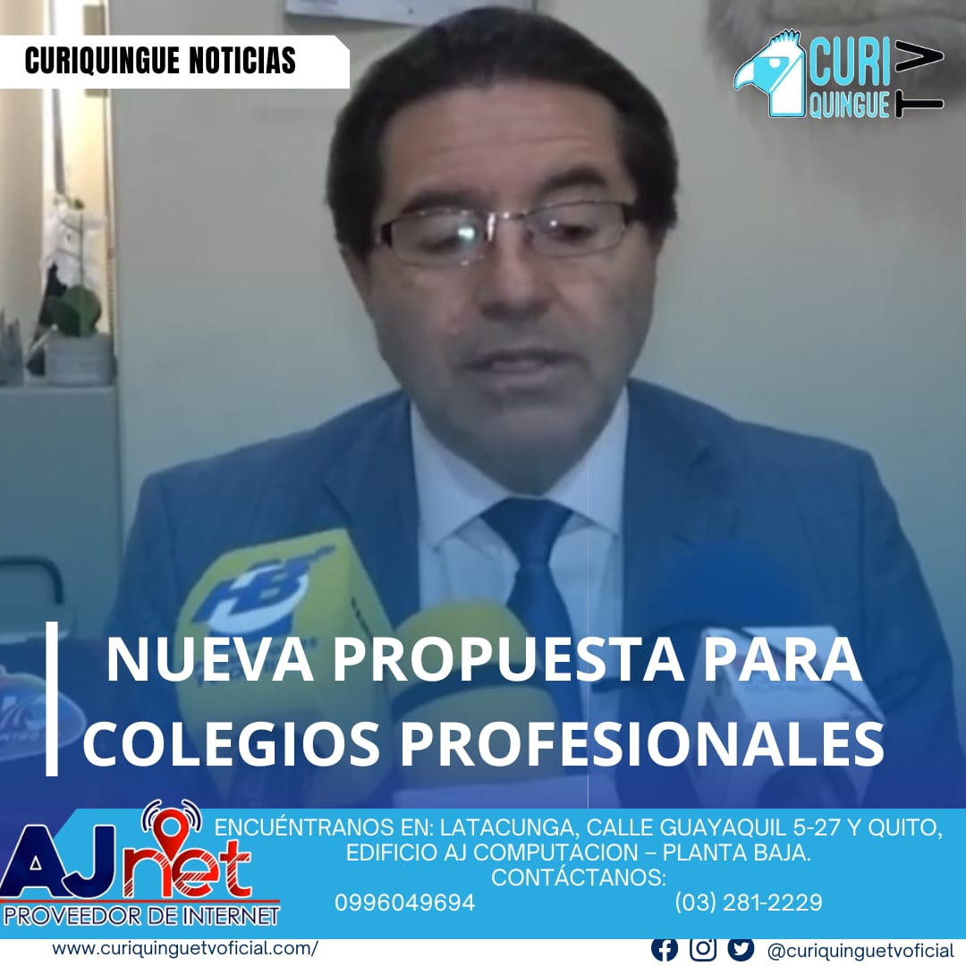 #NoticiaLocal El Sr. Patricio Córdova Cepeda informa sobre una nueva propuesta para los colegios de profesionales de Cotopaxi, con 16 colegios ya vinculados. Le recordamos que puede seguir a través de #CuriquingueTv en #ATVCABLE #canal83 #Latacunga #Pujilí #Saquisilí #CBVisión #canal79 #Salcedo #Ambato #TVPlus #canal48 #LaManá #Valencia #Quevedo a las 07H00. ¡Gracias por sintonizarnos! #CuriquingueTv #UnaNuevaFormaDeHacerTelevisión www.curiquinguetv.com