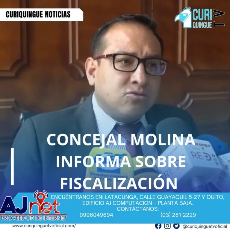 #NoticiaLocal Cristian Molina destaca los logros y desafíos en su gestión como concejal, enfocándose en la transparencia y el control de recursos. Le recordamos que puede seguir a través de #CuriquingueTv en #ATVCABLE #canal83 #Latacunga #Pujilí #Saquisilí #CBVisión #canal79 #Salcedo #Ambato #TVPlus #canal48 #LaManá #Valencia #Quevedo a las 07H00. ¡Gracias por sintonizarnos! #CuriquingueTv #UnaNuevaFormaDeHacerTelevisión www.curiquinguetv.com