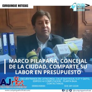 #NoticiaLocal Trabajo en Latacunga: Marco Pila, concejal de la ciudad, comparte su labor en presupuesto y fiscalización, buscando mejorar la calidad de vida de los ciudadanos. Le recordamos que puede seguir a través de #CuriquingueTv en #ATVCABLE #canal83 #Latacunga #Pujilí #Saquisilí #CBVisión #canal79 #Salcedo #Ambato #TVPlus #canal48 #LaManá #Valencia #Quevedo a las 07H00. ¡Gracias por sintonizarnos! #CuriquingueTv #UnaNuevaFormaDeHacerTelevisión www.curiquinguetv.com